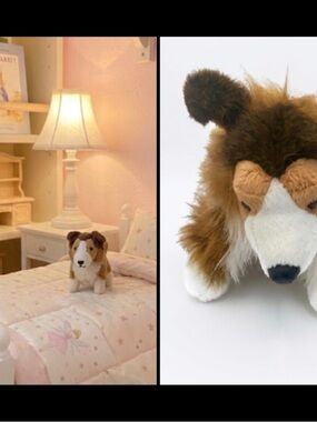 Ganz Webkinz Collie Plush Dog Retired Model HM149 Stuffed Animal Kids Toy 11”L